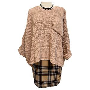 Super soft, peachy tan, oversized sweater